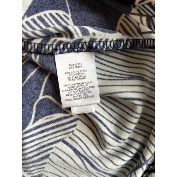 LAUREN RALPH LAUREN Dress Size 12 Black White Floral ruched Sleeveless stretch V - Picture 7 of 15